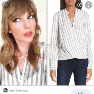 L’Agence ‘Kyla Stripe Surplice Blouse’ - $275.00 asa Taylor swift